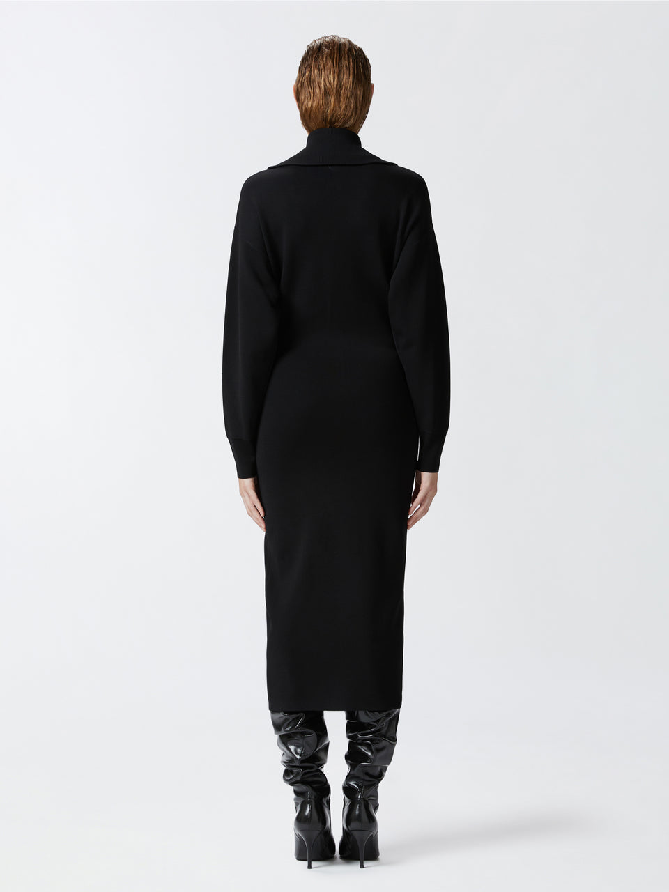 PINKO Abito Longuette in Maglia Nero Offerte