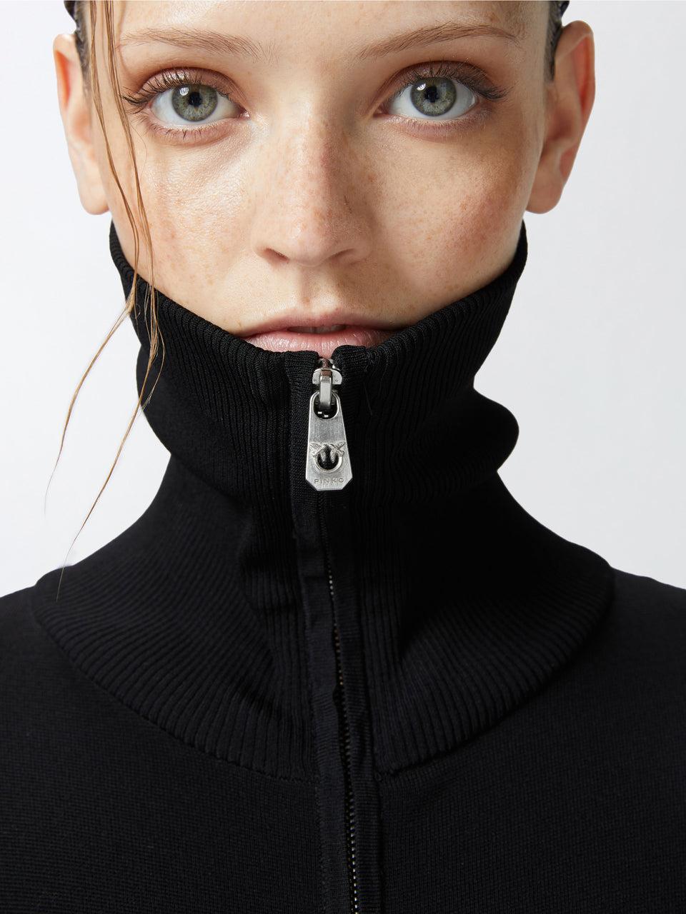 PINKO Abito Longuette in Maglia Nero Offerte