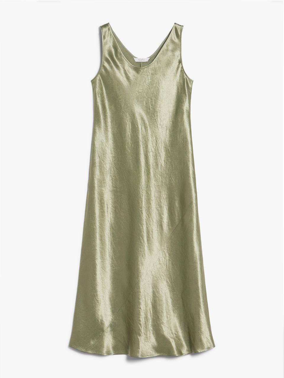MAX MARA LEISURE Abito Lungo in Raso Lucido Tortora Hotsell