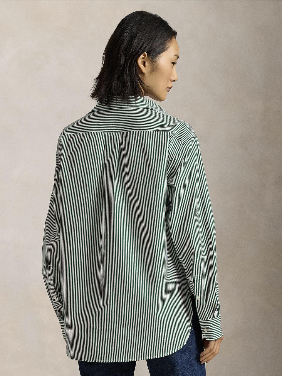 RALPH LAUREN Camicia a Righe Verde/Bianco Pezzi Unici