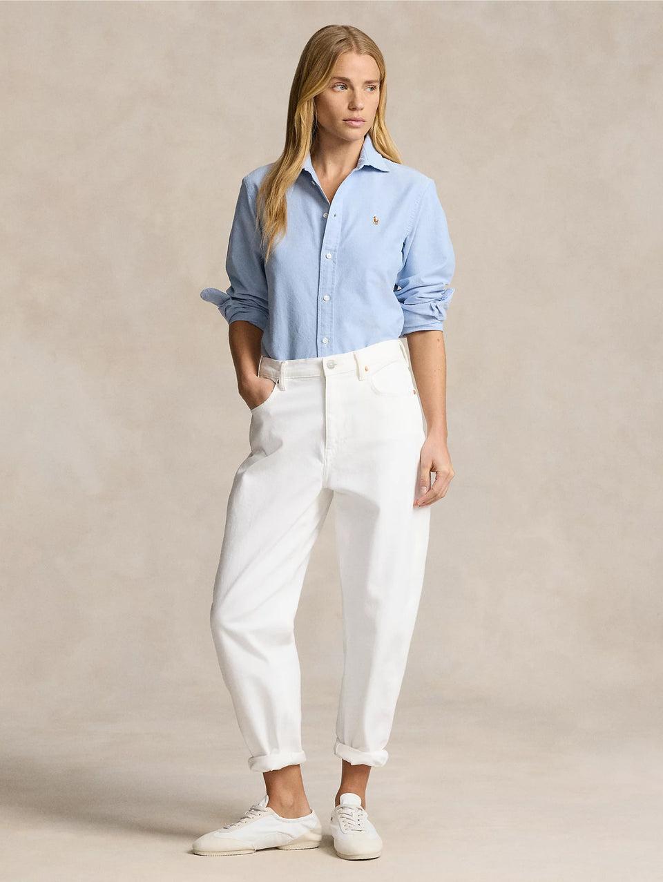 RALPH LAUREN Camicia Slim Fit in Oxford Blu Sottocosto