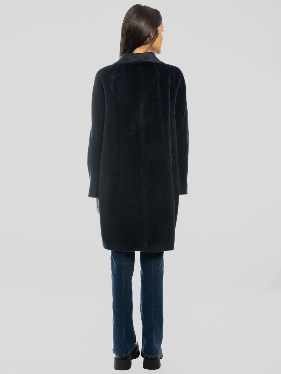 MAX MARA Cappotto Doppiopetto in Alpaca e Lana Roseto Blu Online