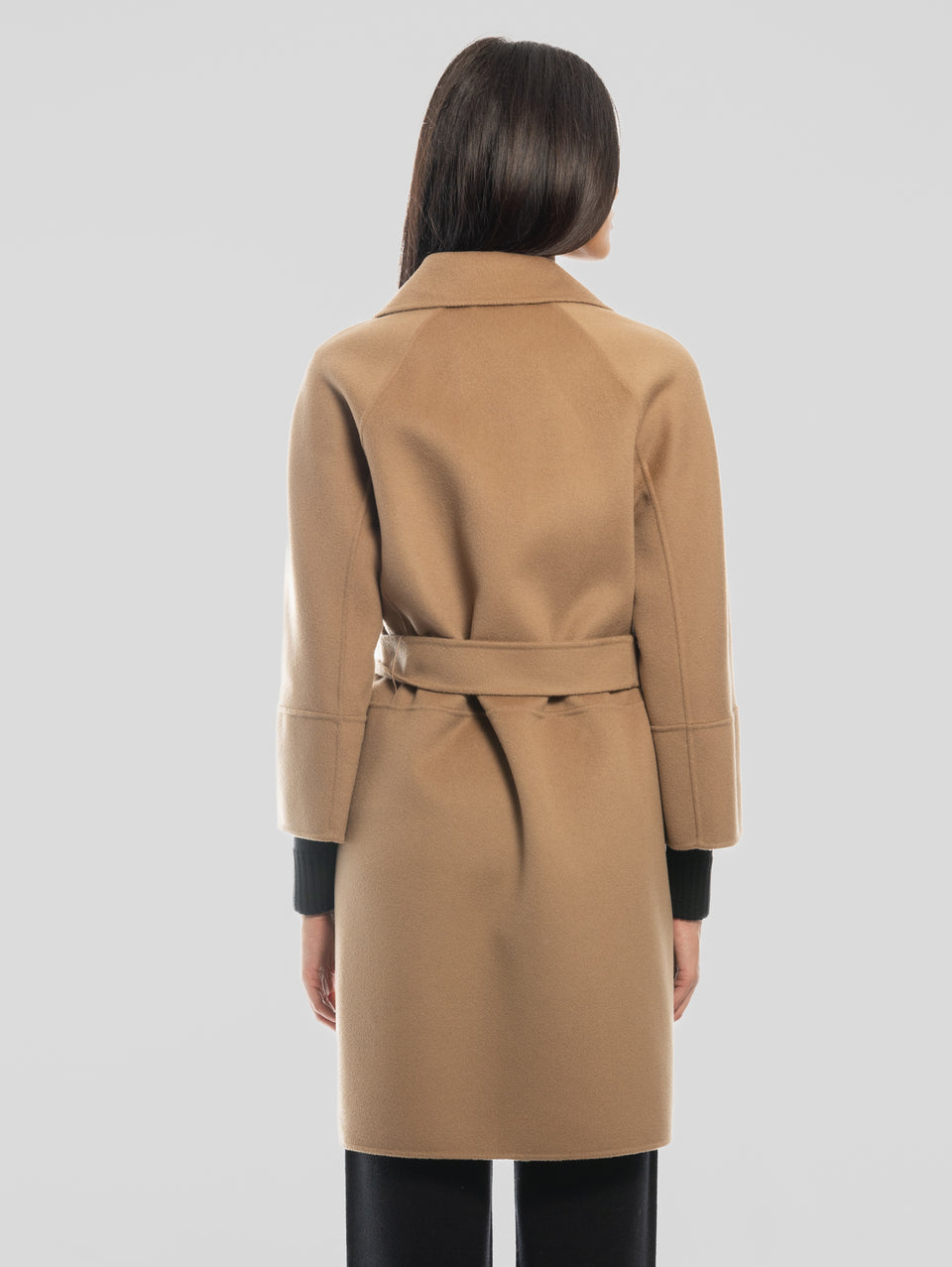 MAX MARA Cappotto Cucito a Mano in Doppio di Lana Arona Cammello Outlet