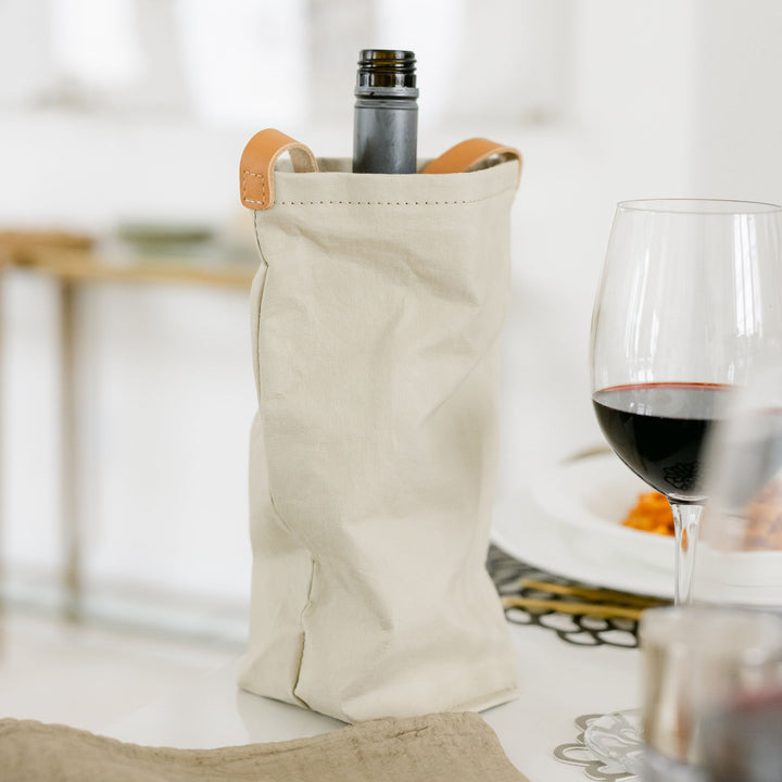 Uashmama Uashmama Reusable Wine Tote Bag | Leather Handle | 1-Bottle – Uashmama UK Spedizione Gratuita