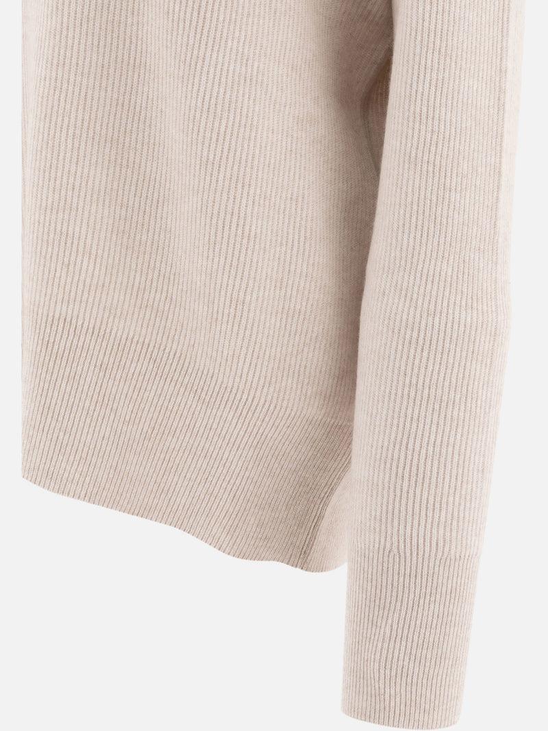 Vietti Brunello Cucinelli Maglione in cashmere con Precious Ribbed Collar Consegna Veloce