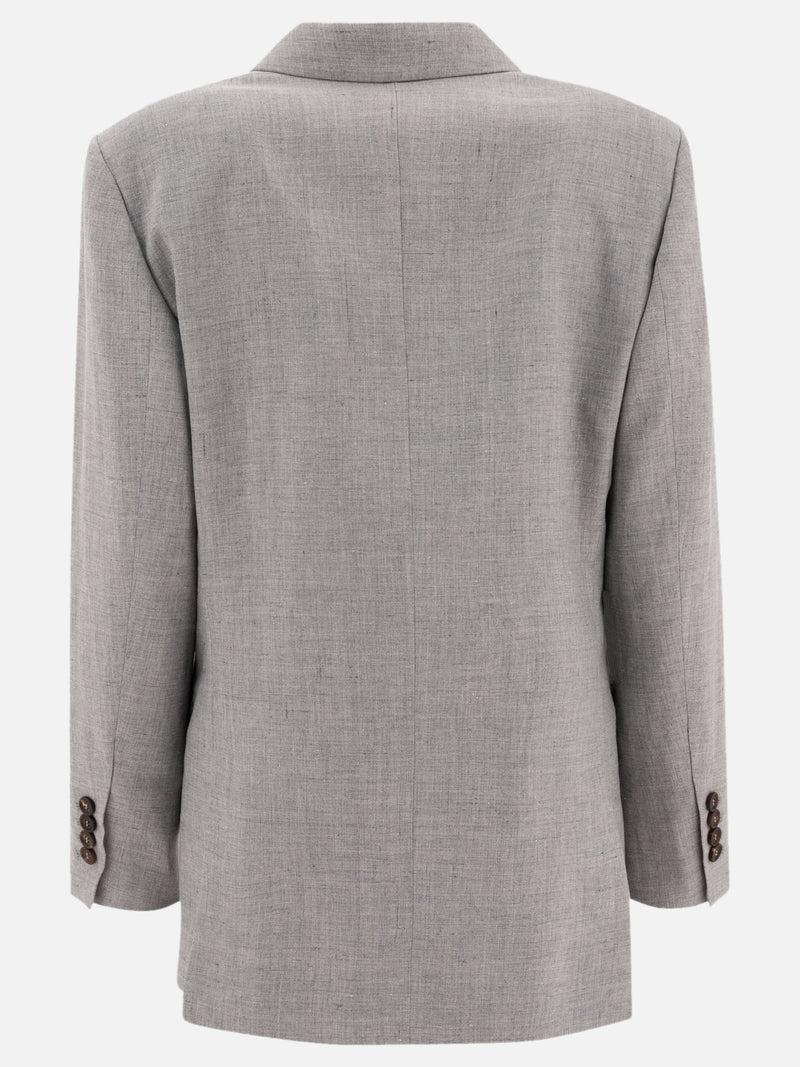 Vietti Brunello Cucinelli Blazer in canvas di lino e lana con monile Promozione Limitata