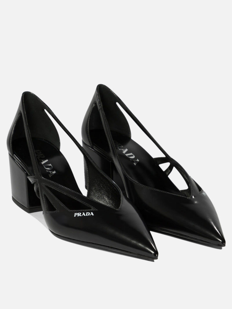 Vietti Prada Décolleté cut-out in pelle spazzolata Nuova