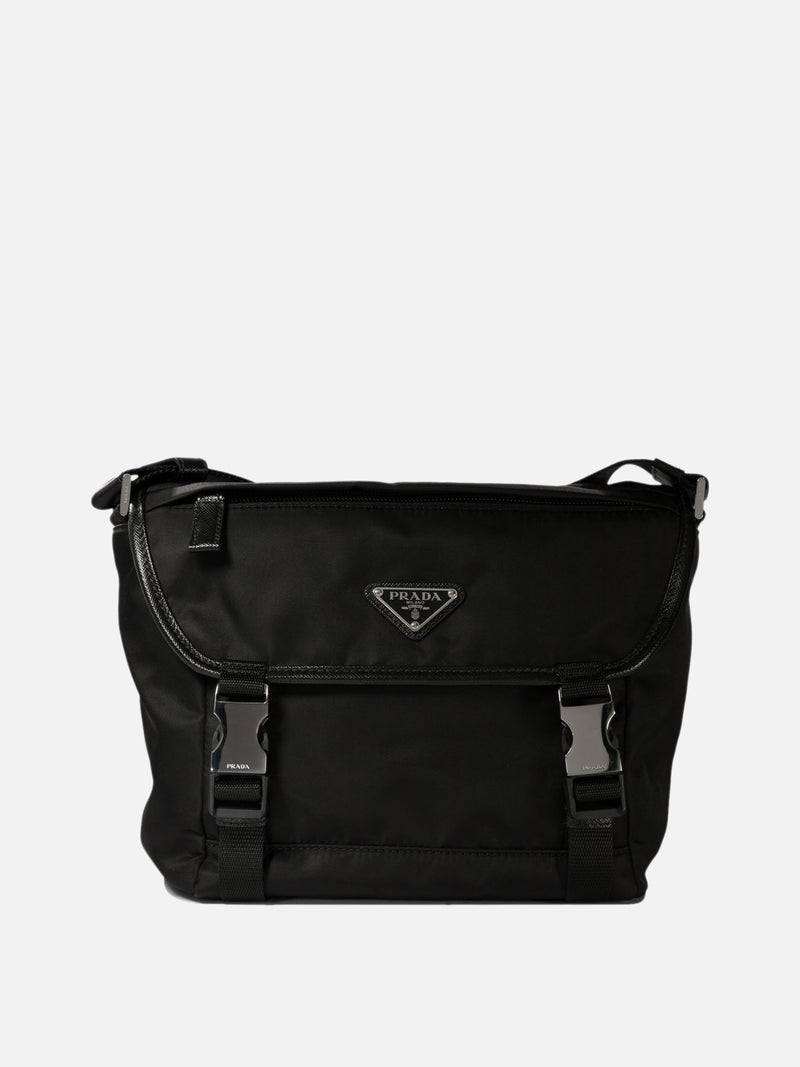 Vietti Prada Borsa a tracolla in Re-Nylon e Saffiano Presa