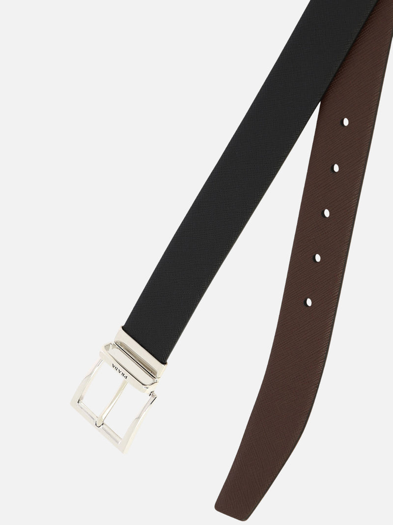 Vietti Prada Cintura reversibile in pelle Saffiano 2025