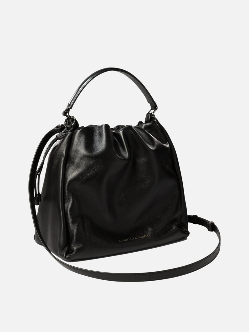 Vietti Brunello Cucinelli Borsa bucket in pelle Soft con monile Nuovo