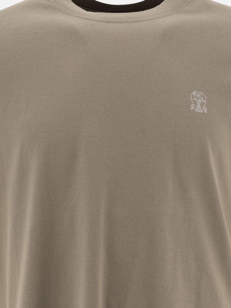 Vietti Brunello Cucinelli T-shirt in jersey con logo Vendite Flash