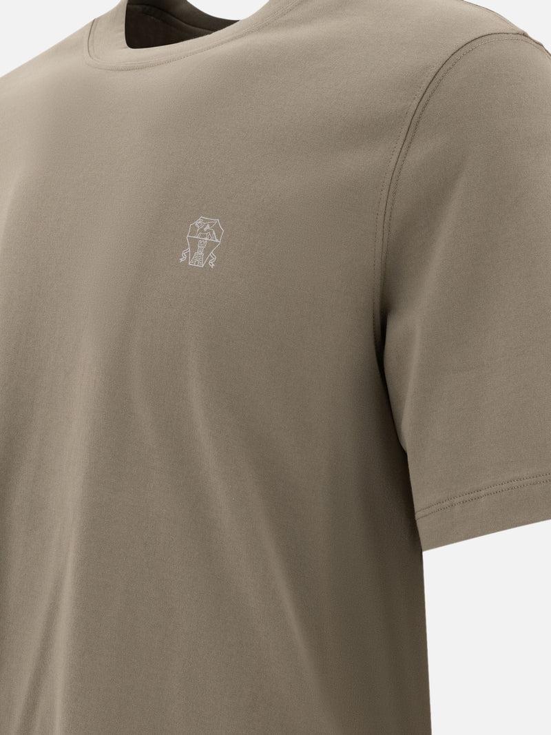 Vietti Brunello Cucinelli T-shirt in jersey con logo Vendite Flash