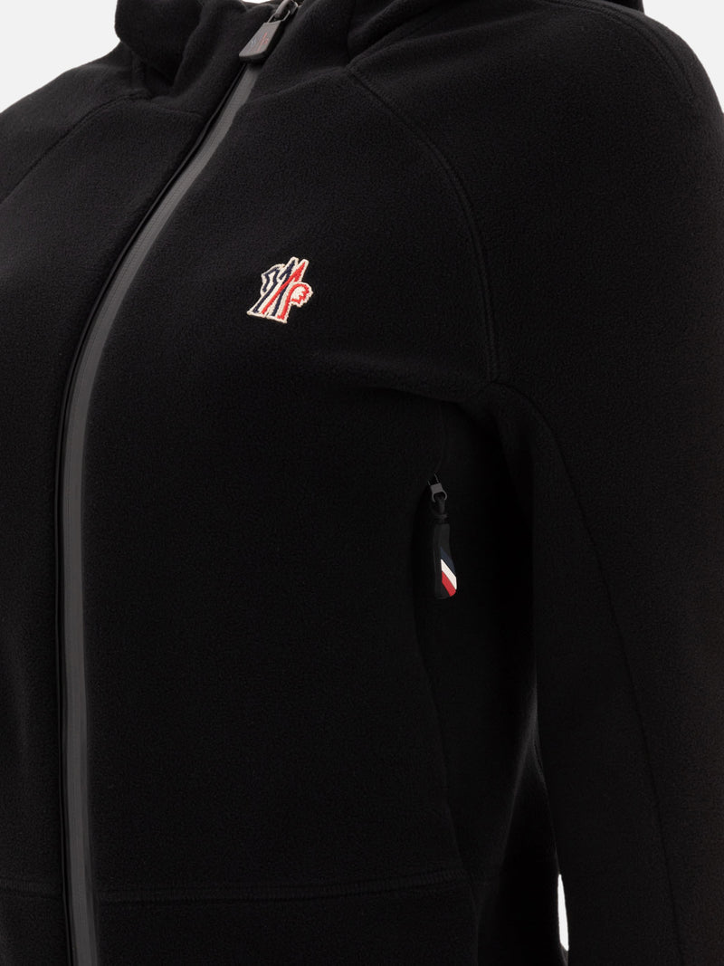 Vietti Moncler Grenoble Giacca in pile con cappuccio e zip In Linea