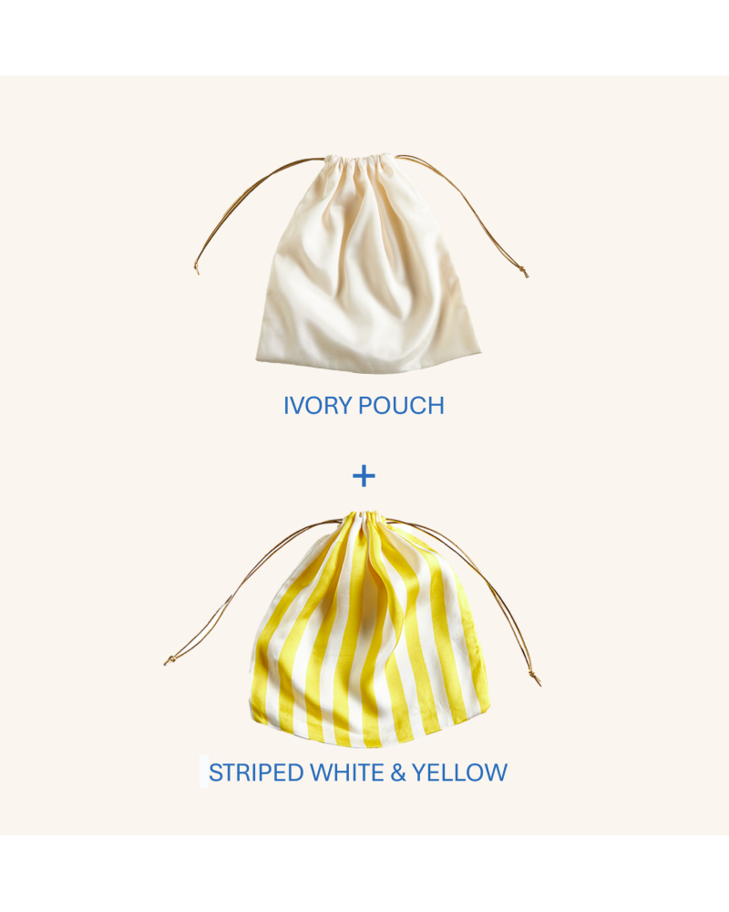 Y'am Capri Helenuccia Bag + un sacchetto colorato righe bianche e gialle Economico
