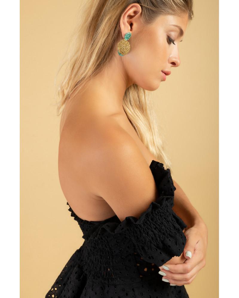 Y'am Capri Lemons Crochet earrings (small size) In Linea