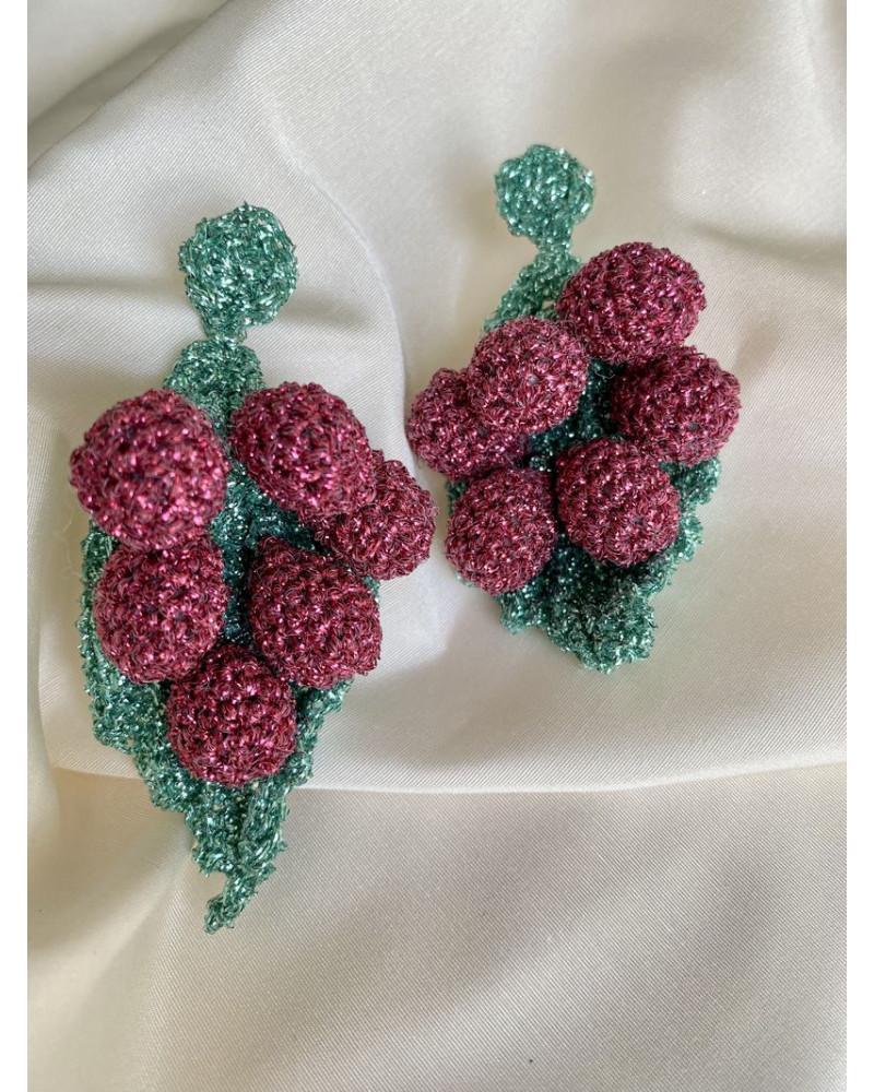 Y'am Capri Grapes Crochet earrings Vendita Calda