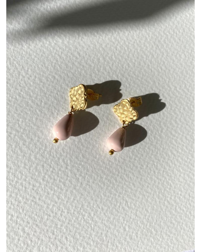 Y'am Capri Y'AM mini stud earrings with pink coral paste Pezzi Unici