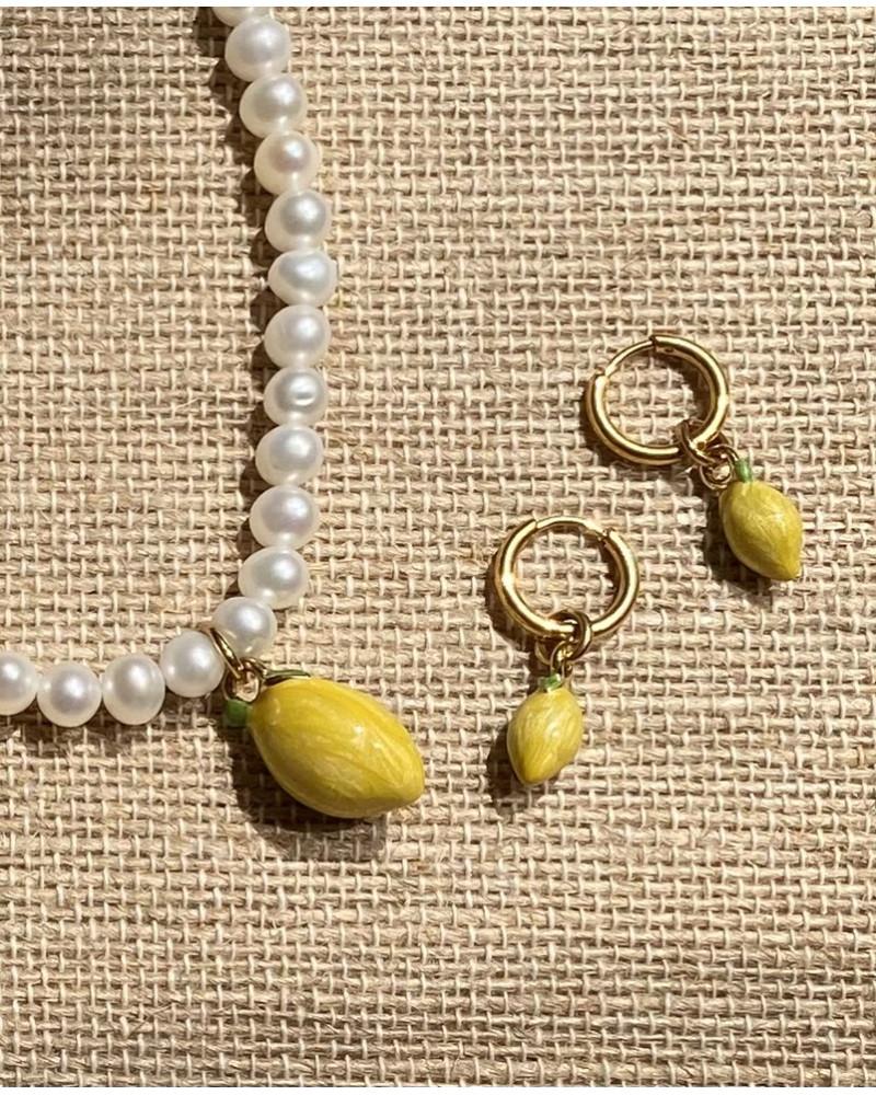 Y'am Capri Lemons hoop earrings - mini size Promozione Limitata