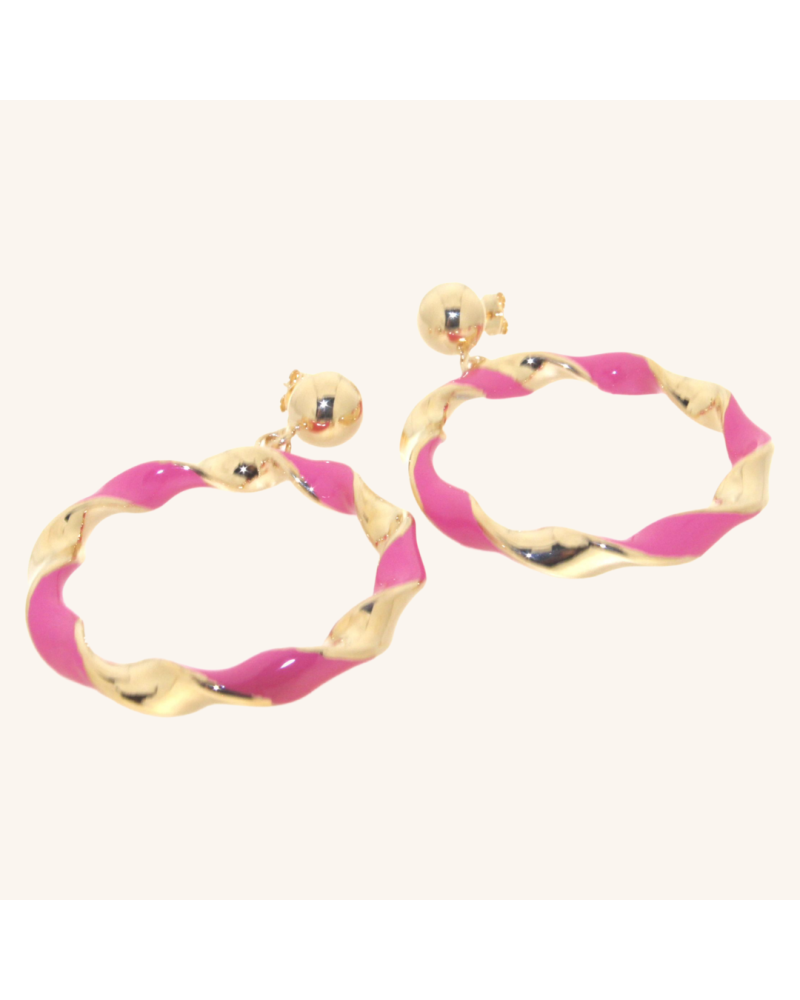 Y'am Capri Orecchini Torchon Fuxia Affare Del Giorno