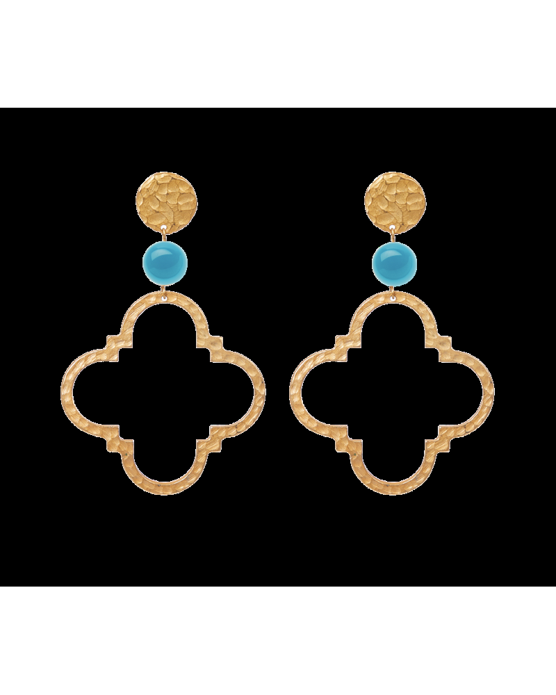 Y'am Capri Y'AM long maxi earrings with turquoise beads Outlet