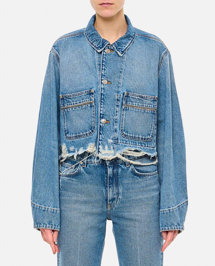 Stella McCartney GIACCA IN DENIM CON DECORAZIONE SULLE TASCHE
