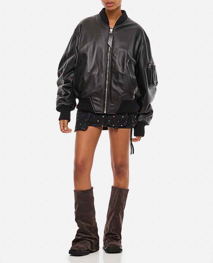 The Attico ANJA BOMBER IN PELLE Presa