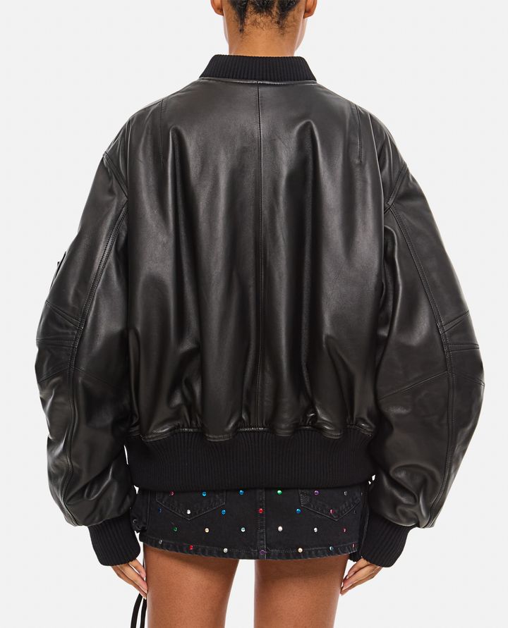 The Attico ANJA BOMBER IN PELLE Presa