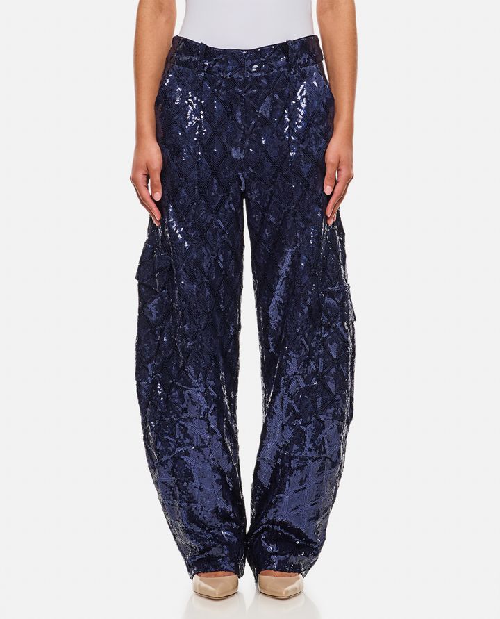 Rotate Birger Christensen PANTALONI CARGO CON PAILLETTES