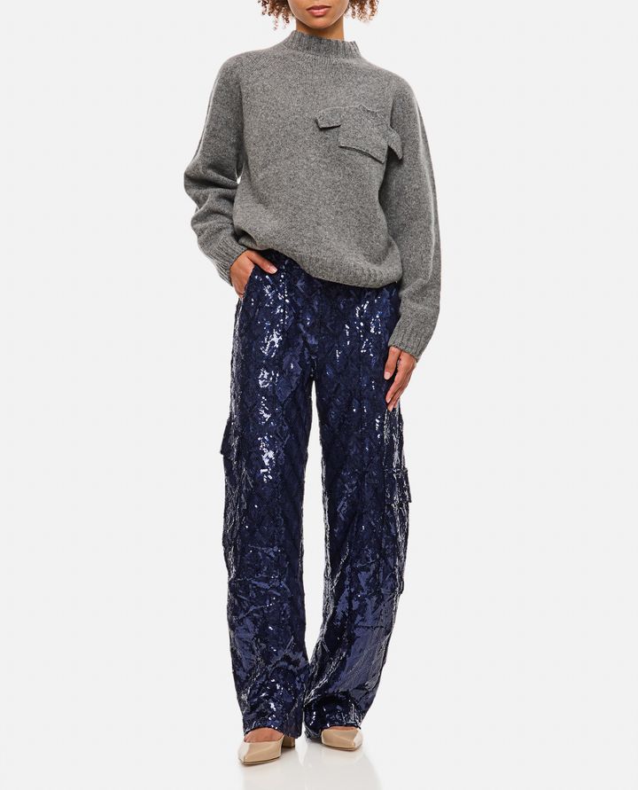 Rotate Birger Christensen PANTALONI CARGO CON PAILLETTES Vendita
