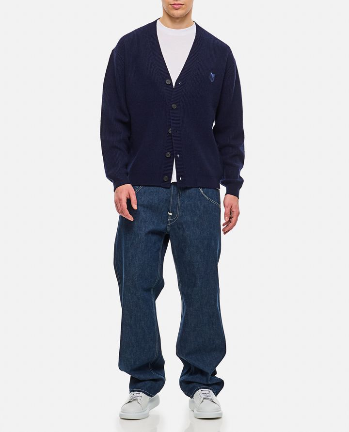 Maison Kitsuné CARDIGAN CON PATCH VOLPE Consegna Veloce