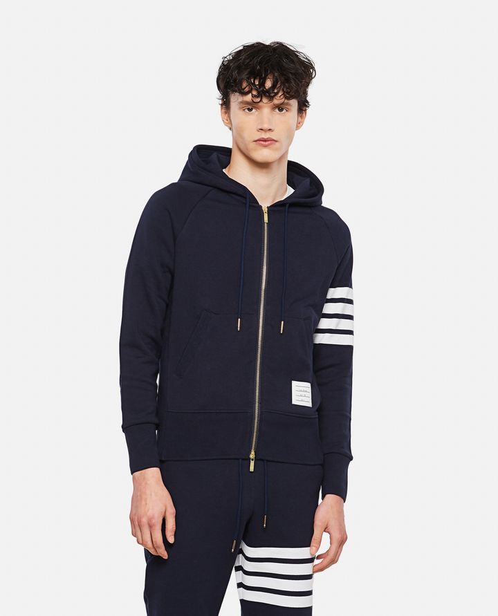 Thom Browne FELPA CLASSICA ZIP CON CAPPUCCIO