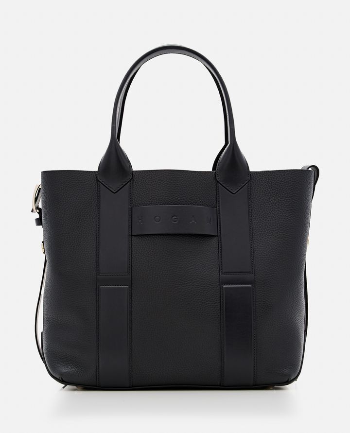 Hogan MEDIUM SCRIPT BORSA SHOPPING IN PELLE Presa