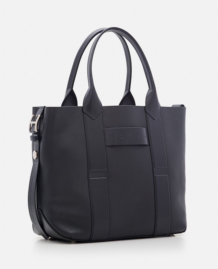 Hogan MEDIUM SCRIPT BORSA SHOPPING IN PELLE Presa