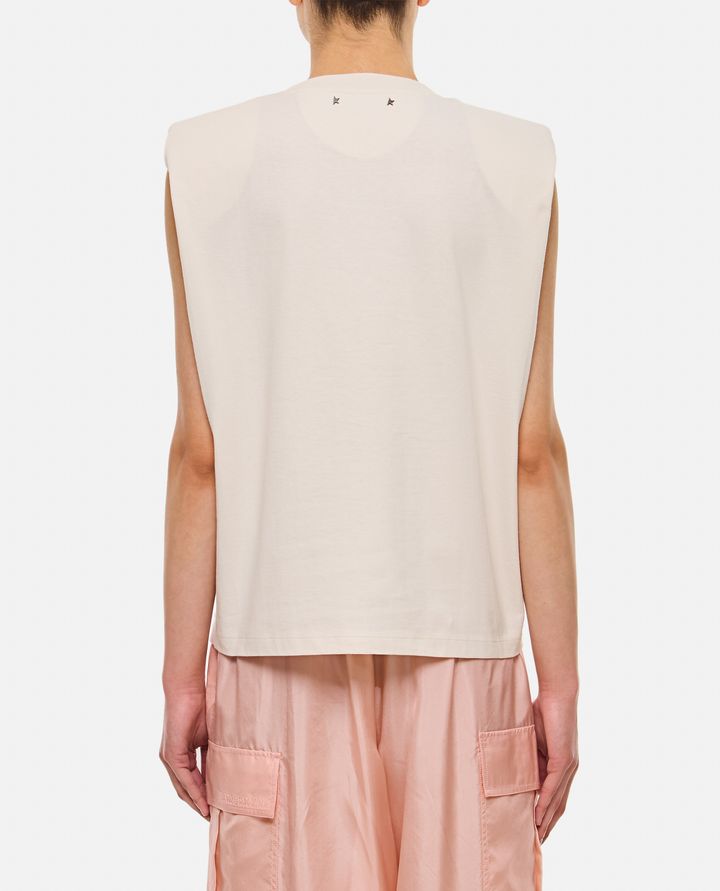 Golden Goose T-SHIRT CON CRISTALLI CON SPALLE IMBOTTITE Grande vendita