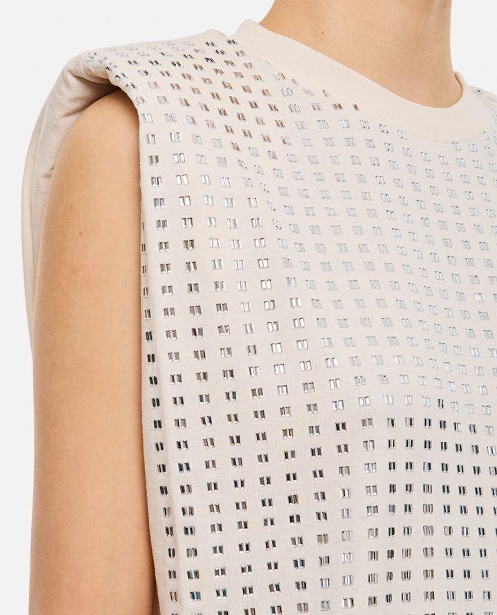Golden Goose T-SHIRT CON CRISTALLI CON SPALLE IMBOTTITE Grande vendita
