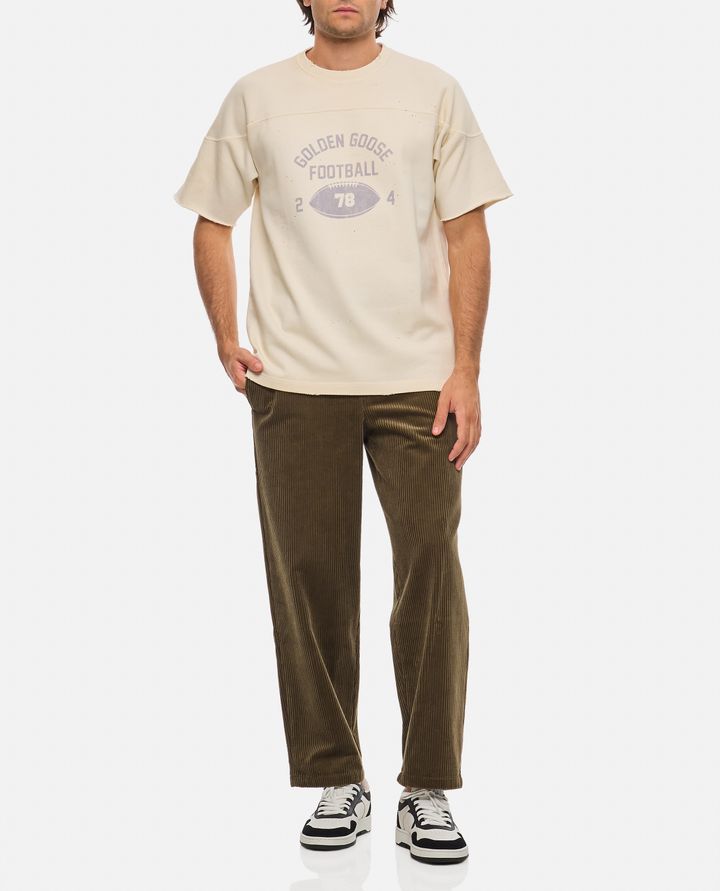 Golden Goose T-SHIRT IN COTONE STAMPA FOOTBALL Enormi risparmi