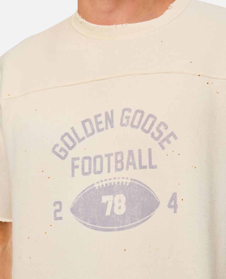 Golden Goose T-SHIRT IN COTONE STAMPA FOOTBALL Enormi risparmi