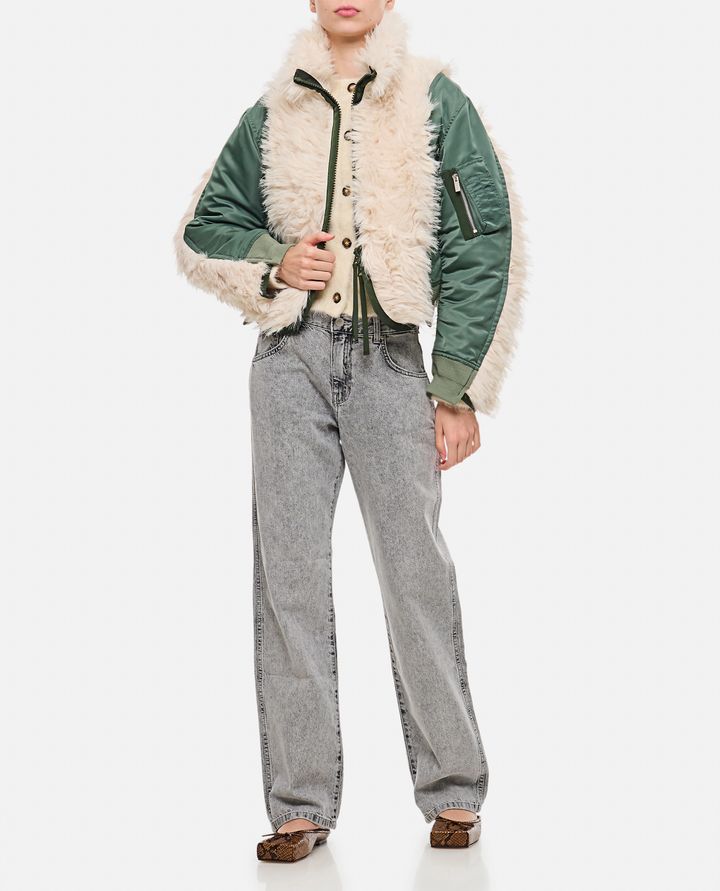 Sacai BOMBER CON INSERTI IN ECOPELLICCIA 50% di sconto con spedizione gratuita