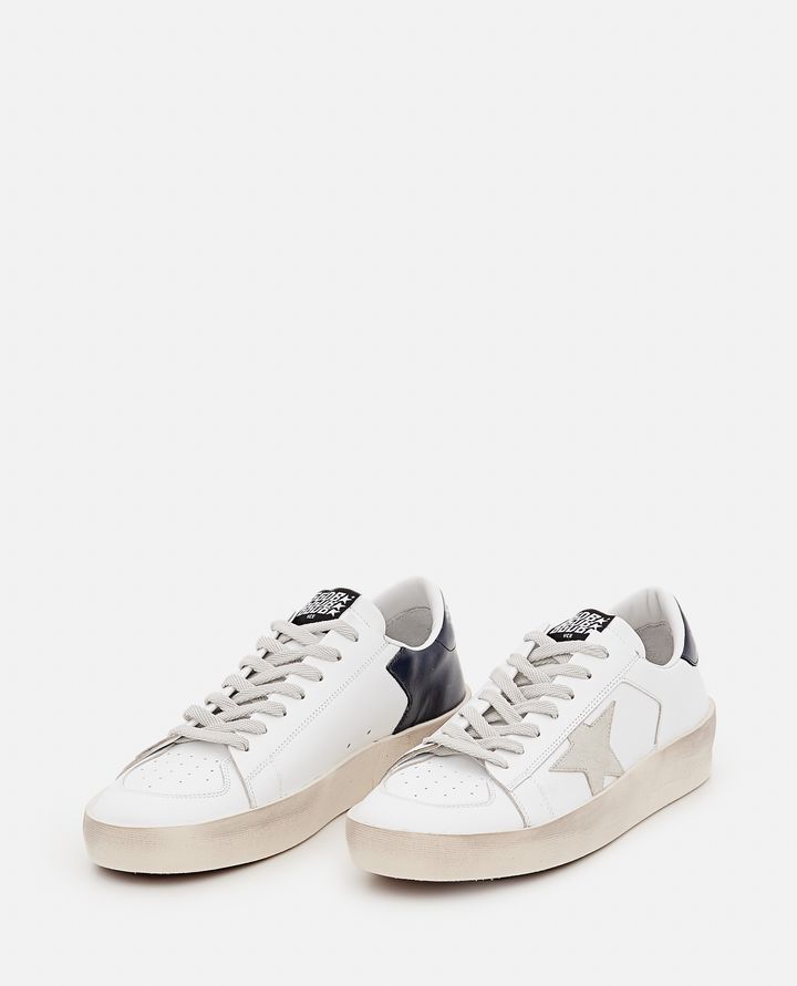 Golden Goose SUPERSTAR LEATHER SNEAKERS BIANCHE E NERE DA UOMO Presa