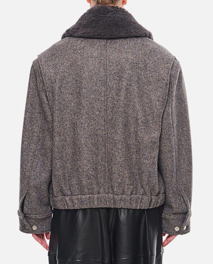 Stella McCartney GIACCA CON ZIP E PROFILI IN LANA TEDDY Vendite Flash
