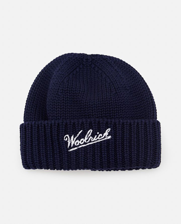 Woolrich MERINO WOOL LOGO BEANIE Prezzo di fabbrica