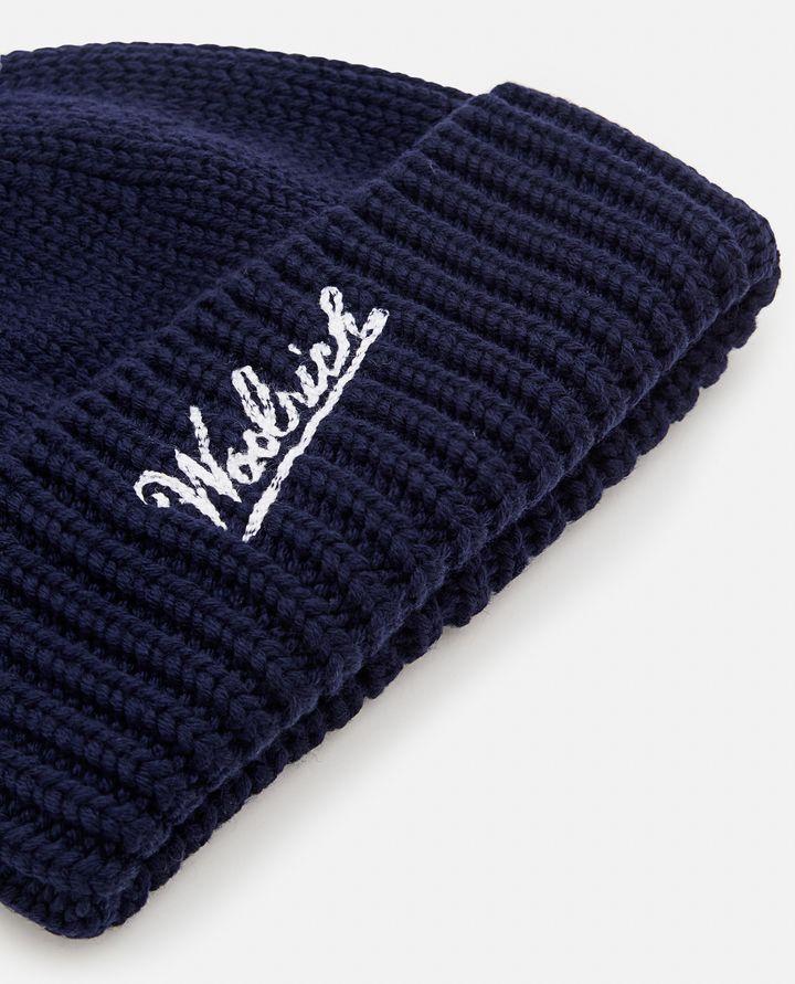 Woolrich MERINO WOOL LOGO BEANIE Prezzo di fabbrica