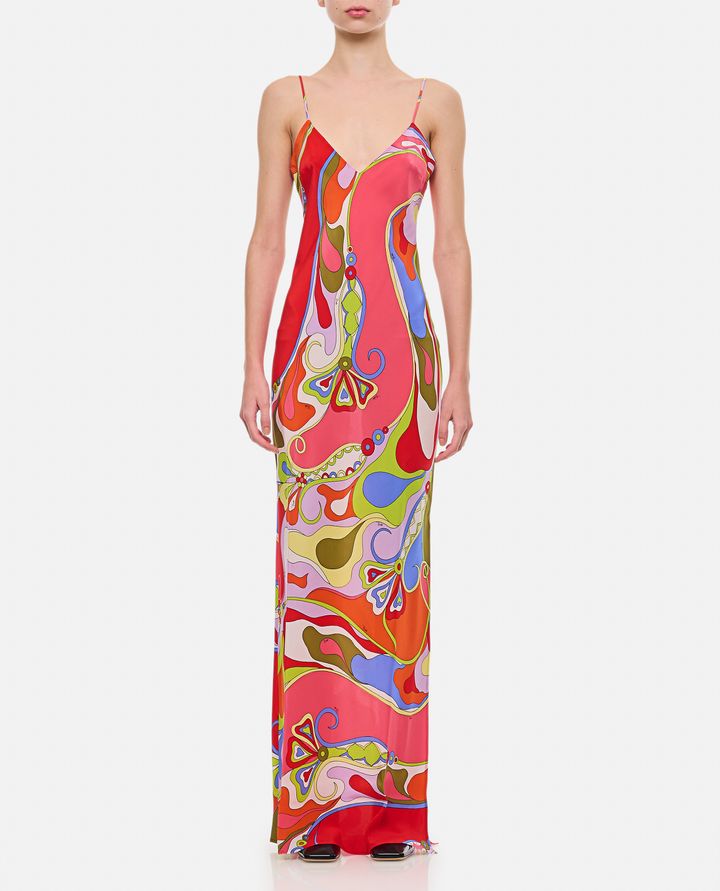 Emilio Pucci ABITO LUNGO IN CREPE DE CHINE Offerte speciali