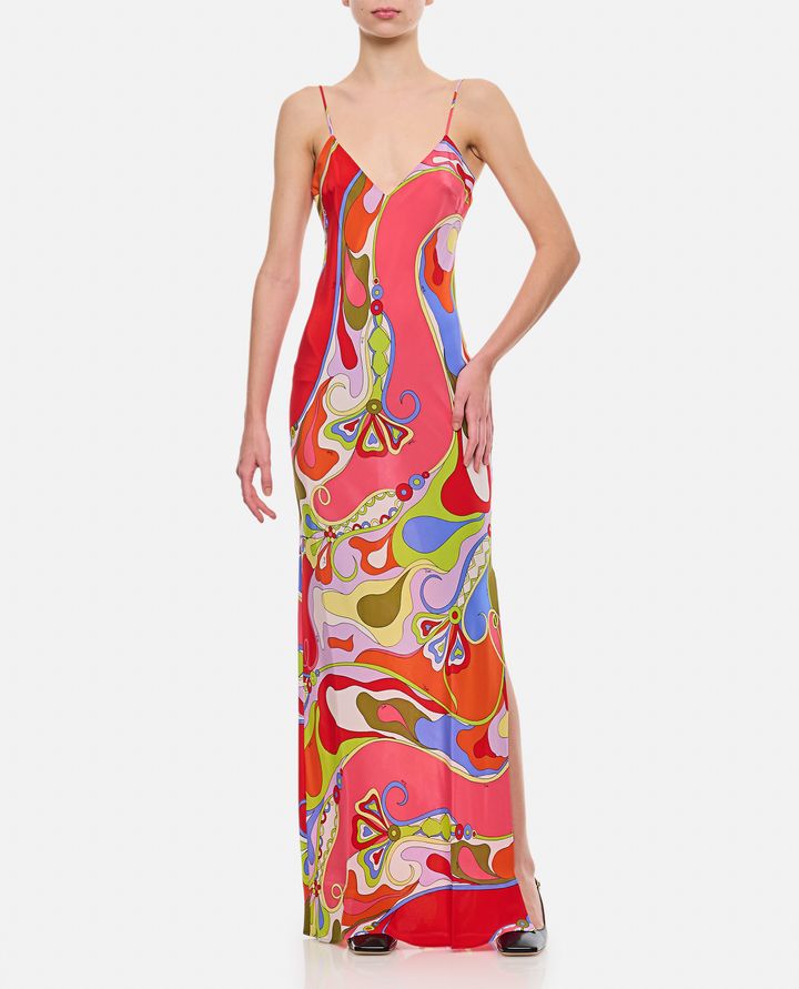 Emilio Pucci ABITO LUNGO IN CREPE DE CHINE Offerte speciali