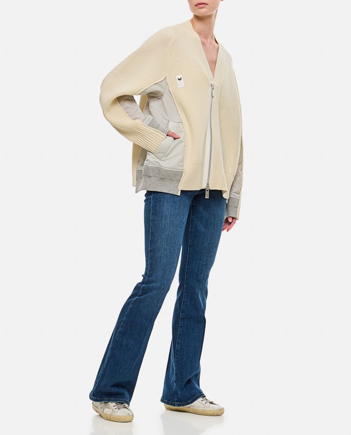 Sacai MCARDIGAN IN LANA E TWILL DI NYLON Promozione temporanea