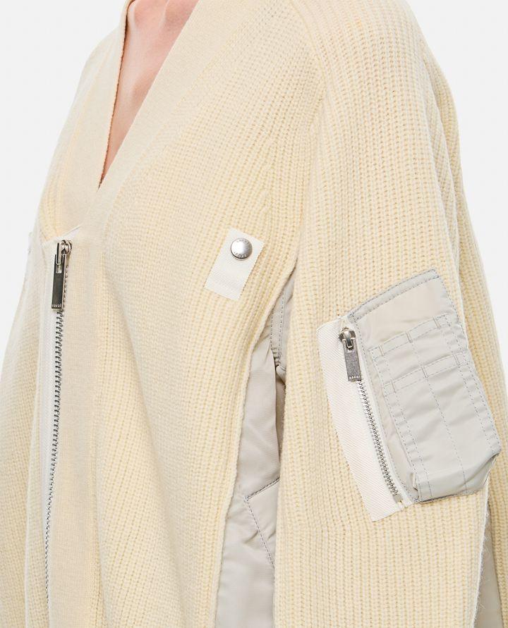 Sacai MCARDIGAN IN LANA E TWILL DI NYLON Promozione temporanea