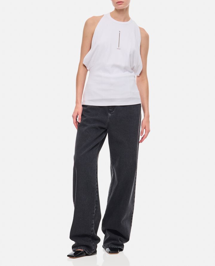 Alexander McQueen TOP IN COTONE SMANICATO Officina