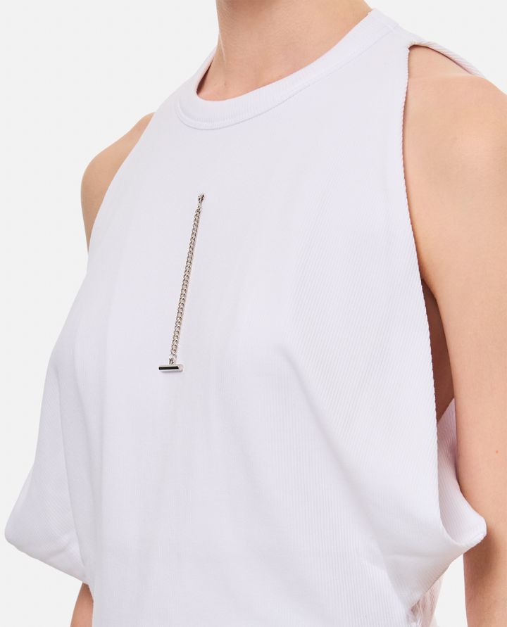 Alexander McQueen TOP IN COTONE SMANICATO Officina