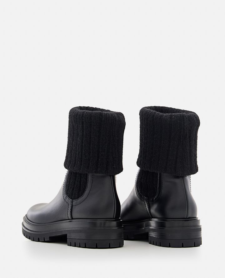 Gianvito Rossi STIVALETTI IN PELLE E MAGLIA Sottocosto