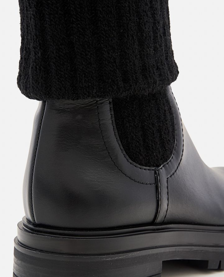 Gianvito Rossi STIVALETTI IN PELLE E MAGLIA Sottocosto